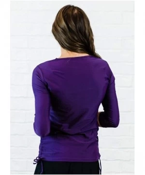 Rash Guards Modest Rash Guard 3/4 Sleeve Swim Shirt (S-XXXL) UPF 50+ - Eggplant - C21992W6CEO