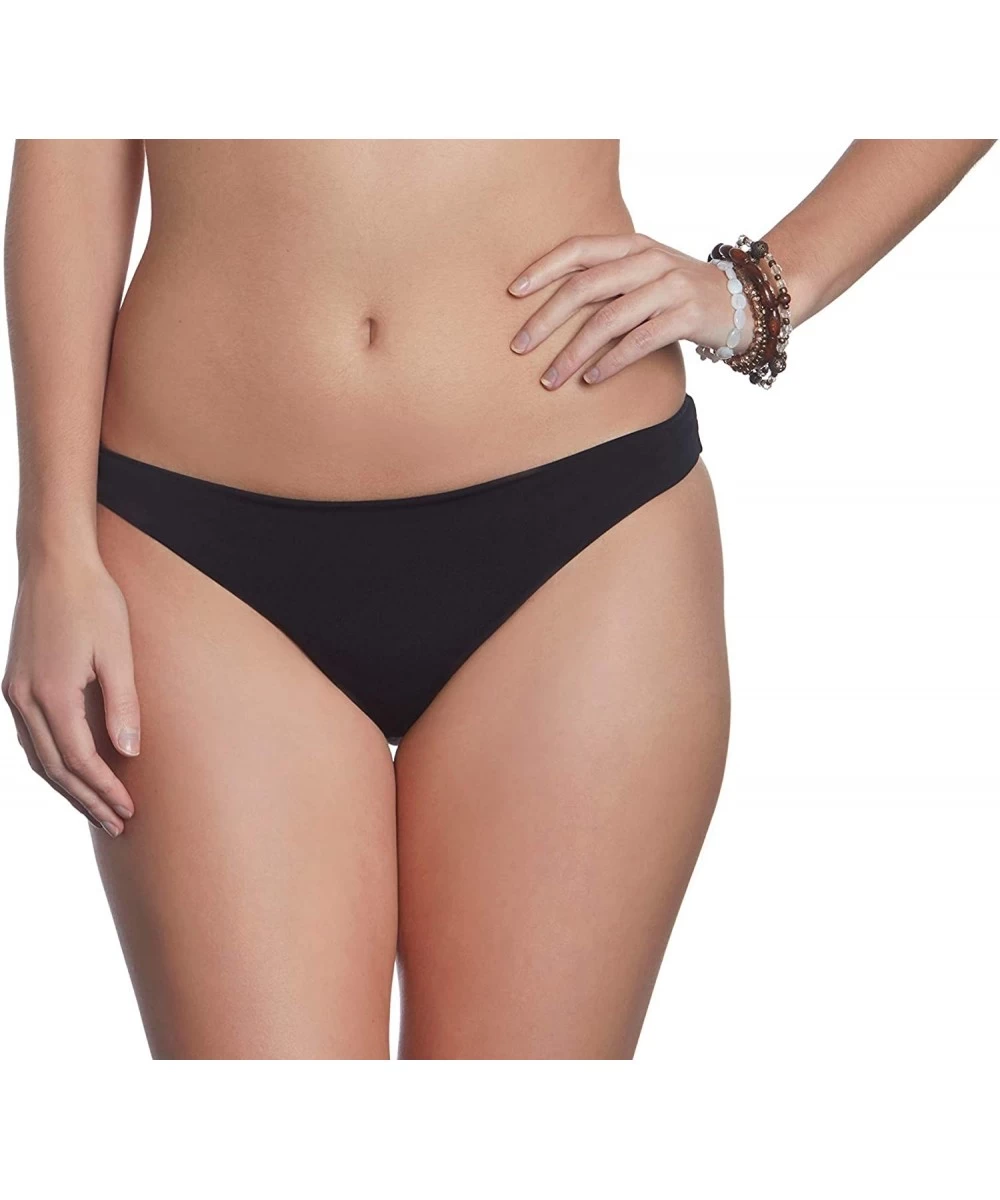 Bottoms Solid Brazilian Bikini Swim Bottom - Black - CC195CSID83