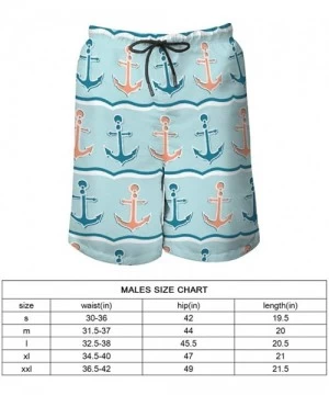 Board Shorts Anchor in a Seamless Pattern Men's Beach Shorts Casual Elastic Waist Sur Quick Dry Board Shorts Swimming Trunk -...