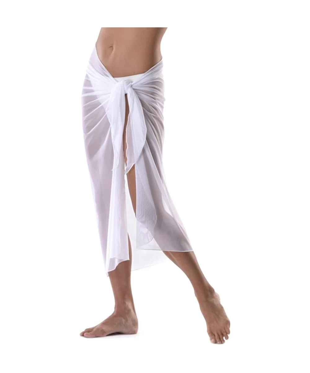 Cover-Ups Long Mesh Sarong Cover Up One Size - White - CO11BAOBRQR