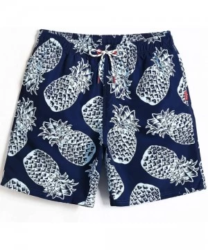 Board Shorts Mens Swim Trunks Quick Dry Beachwear Board Shorts Swimwear with Mesh Lining - Pineapple - C418TSUSQ3Y