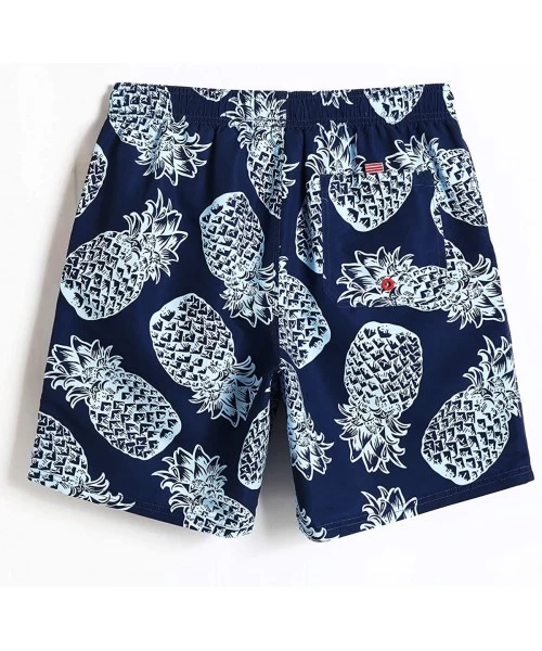 Board Shorts Mens Swim Trunks Quick Dry Beachwear Board Shorts Swimwear with Mesh Lining - Pineapple - C418TSUSQ3Y