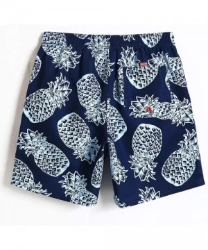 Board Shorts Mens Swim Trunks Quick Dry Beachwear Board Shorts Swimwear with Mesh Lining - Pineapple - C418TSUSQ3Y