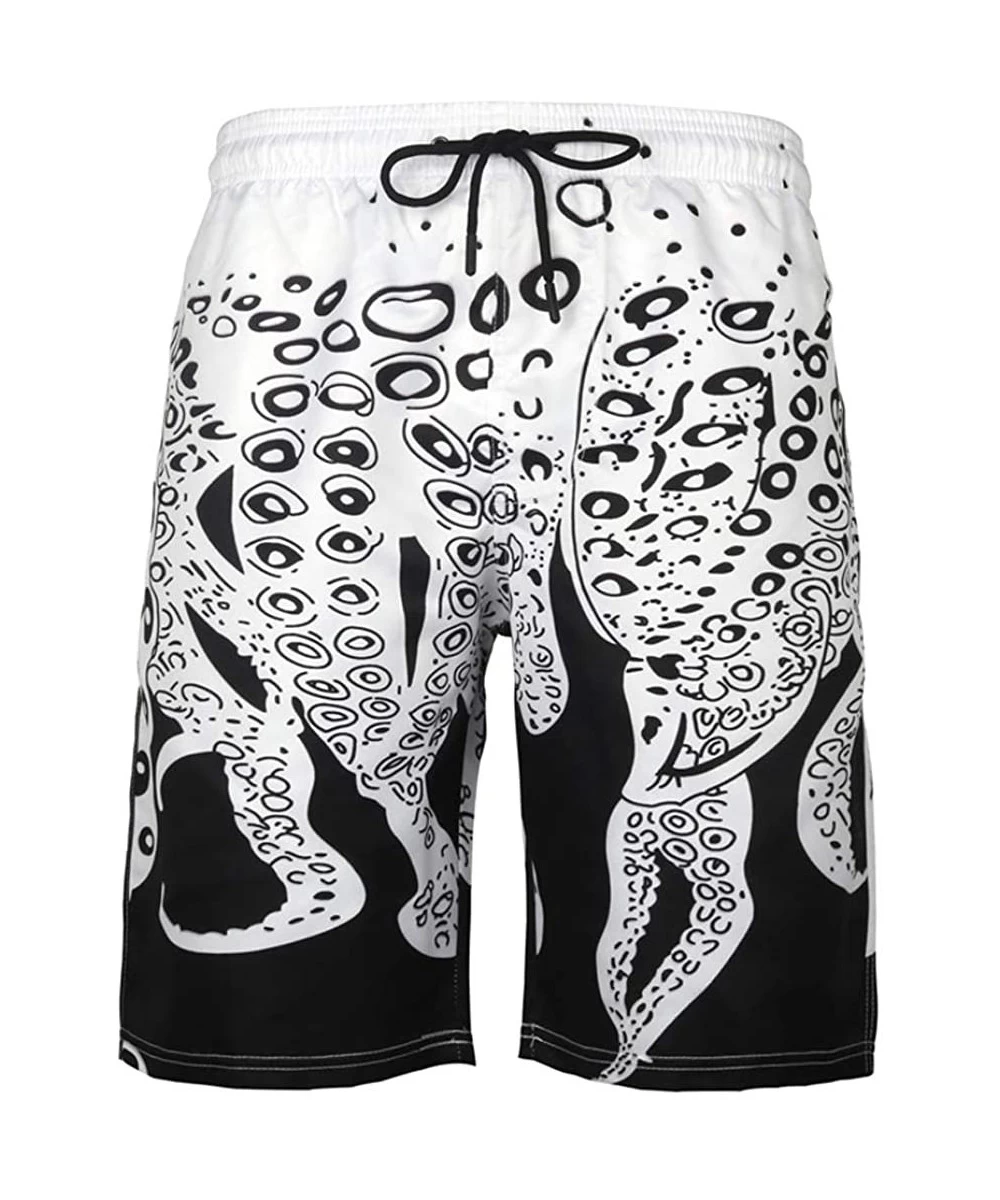 Board Shorts Men Swim Trunks Shorts Drawstring Surfing Beach Board with Mesh Lining - Colorf - C318SU2GERG