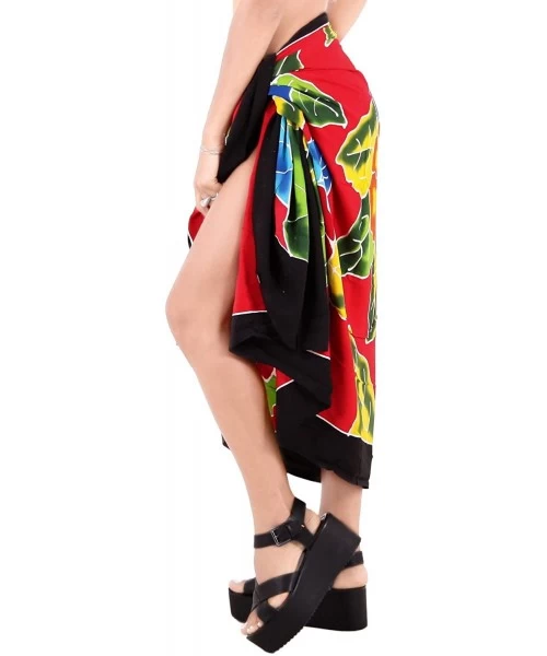 Cover-Ups Women's Summer Beach Wrap Cover Up Maxi Skirt Sarong Wrap Hand Paint B - Halloween Black_o631 - CG129WXBYP7