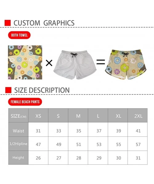 Board Shorts Women's Plus Size Floral Print Beach Shorts with Pockets-Quick Dry Summer Swimmwear Shorts - 1 Customize - C518Q...