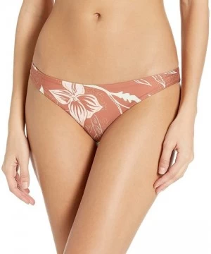 Bottoms Women's Quick Dry Domino Reversible Surf Bikini Bottom - Dusty Peach - CL18U5MXRZR