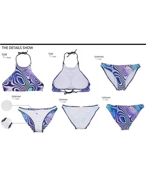 Sets Women Ethnic Tie Halter Padding Bikini 2 Piece Galaxy Swimsuit - Print 9 - CY18NN0UDS3