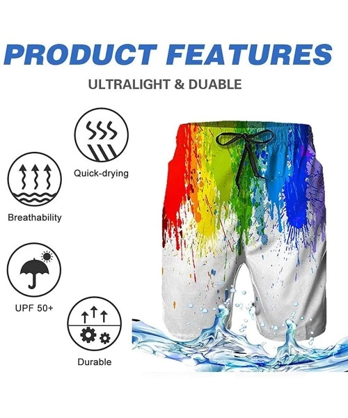 Board Shorts Casual Mens Swim Trunks Quick Dry Mermaid Colorful Geometic Printed Beach Shorts Summer Boardshorts - Marijuana ...