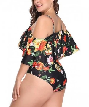 One-Pieces Swimwear for Womens- Summer Plus Size Push-up One-Piece Swim Dress Beachwear Tankini Bikini - 876black - CZ18SXMGQ3Y