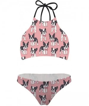 Sets Lace Up Halter Bikini Set Womens Outdoor Beach Swimsuit 2 Piece Bathing Suits - Classy Boston Terrier - CJ18O3LI4NZ