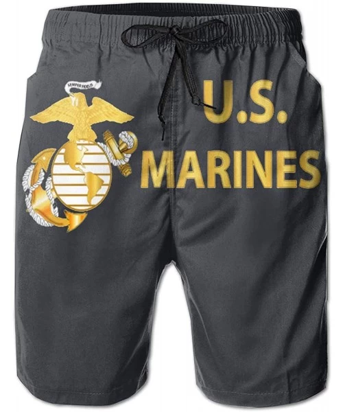 Board Shorts USMC - EGA - Us Marines Summer Must-Have Beach Men's Beach Shorts - White - C919CM2LRHU