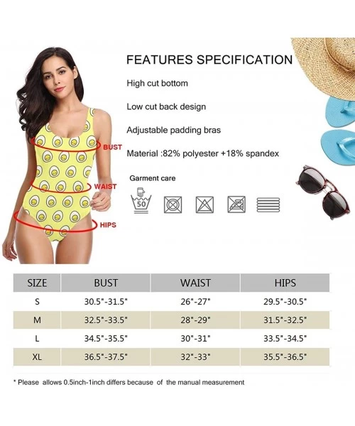 One-Pieces Yummy Egg One Piece Swimsuit for Women U Neck Backness Swimsuits Beachwear - White - CL19D3L8RIW