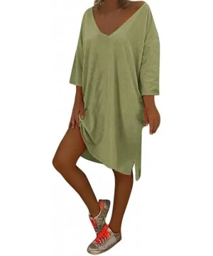 Cover-Ups 2020 Summer Newest Arrival Discount Women's Dress-V Neck Feminino Vesti Caftan Boho Beach Cover Plus Size Baggy - C...