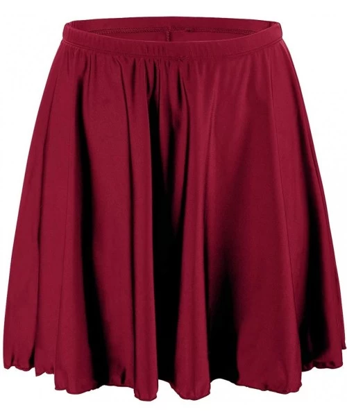 Bottoms Women's Bikini Bottom Swim Skirt High Waisted Swimsuit Bottoms - Wine Red-boy Leg - CN199SE6C2U