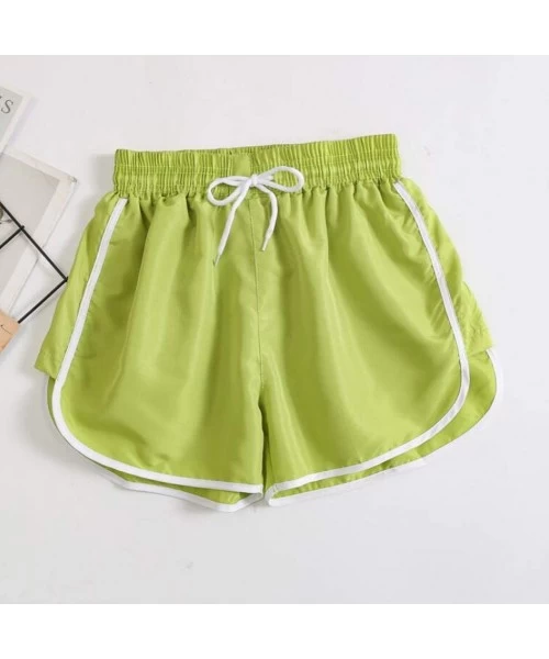 Board Shorts Sport Fitness Short Pant- Women Summer Sport Casual Shorts Beach Short Pants - B-green - CA19C6E9YNT