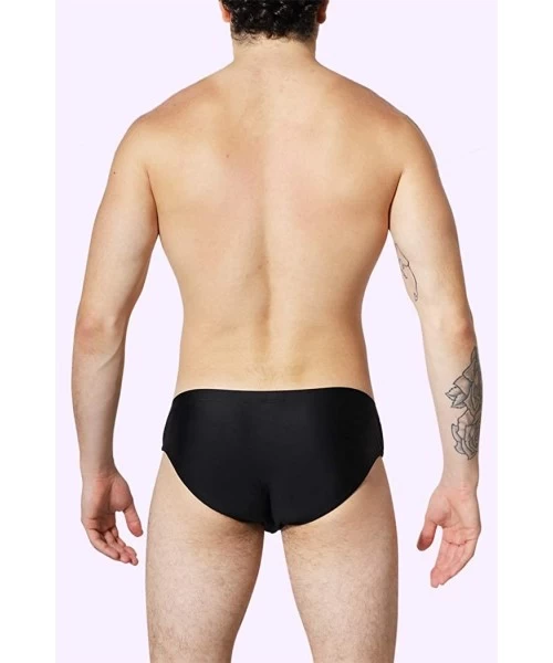 Briefs Men's Swimsuit Fun Bikini Briefs Swimwear - Black - CK19DM5I39T