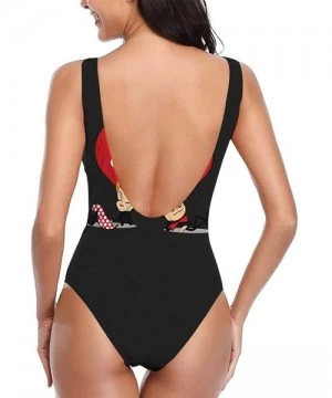 One-Pieces Moonder Bikinis Janet Jackson Womens One Piece Swimsuits White - I Love Lucy 10 - CK1996YG77I