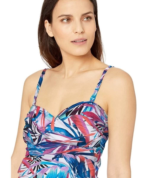 Tops Women's Bandeau Tankini Swimsuit Top - Multi//Rainforest - C818ZQ0TD5K