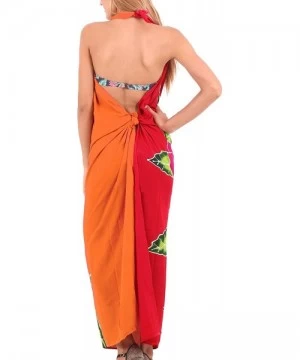 Cover-Ups Women's Sarong Swimwear Cover-Up Wrap Tie Skirt Plus Size Hand Paint A - Pumpkin Orange_u836 - CX121U7VAGF