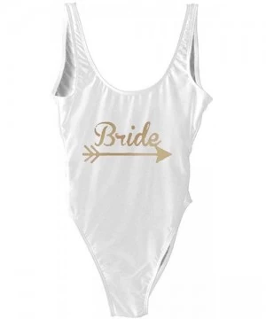 One-Pieces Bride One Piece Swimsuit Cupid's Arrow Bride Tribe Bathing Suits Bride Swimwear Wedding Gift Bodysuit Bride white ...