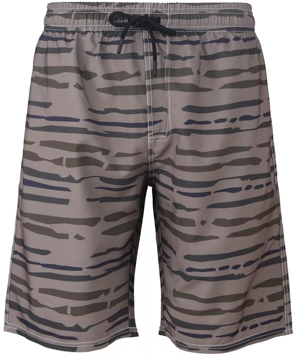 Trunks Mens Swim Trunks Quick Dry Swimming Trucks for Men Big and Tall Beach Shorts with Lining Mesh - Camouflage Blue - CE19...