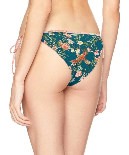 Tankinis Women's Tiki Tie Side Cheeky Bikini Bottom Swimsuit - Paradise Floral Print - C518ICQ24OU