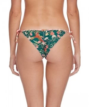 Tankinis Women's Tiki Tie Side Cheeky Bikini Bottom Swimsuit - Paradise Floral Print - C518ICQ24OU