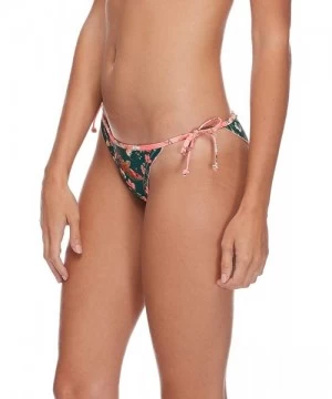 Tankinis Women's Tiki Tie Side Cheeky Bikini Bottom Swimsuit - Paradise Floral Print - C518ICQ24OU