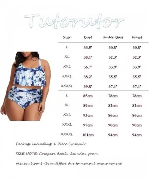 Sets Womens Plus Size Swimwear Peplum Tankini Tops Tummy Control 2 Piece Floral Retro Swimsuits - Tie Dye (Leaf) - C519682OS03