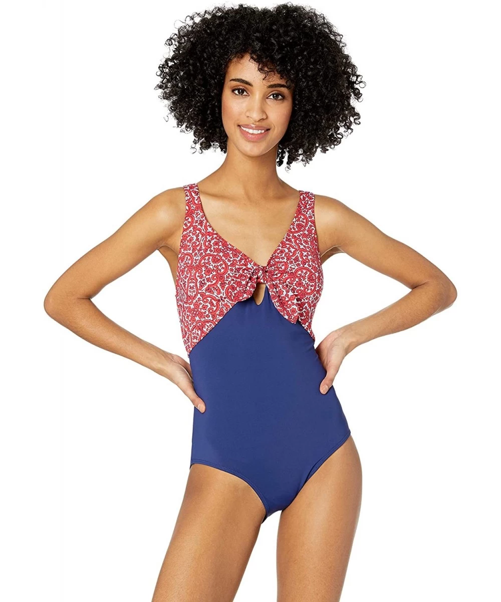 One-Pieces Women's Tulum Tie Front Tank One Piece Swimsuit - Take Me Away - C118HZ600UU