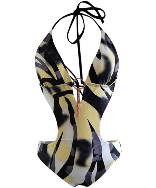 Sets One Piece Stripe Monokini Bikini Set Swimwear Beachwear Jumpsuit Sale - CO199Q39X0Z