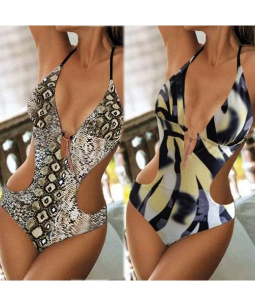 Sets One Piece Stripe Monokini Bikini Set Swimwear Beachwear Jumpsuit Sale - CO199Q39X0Z