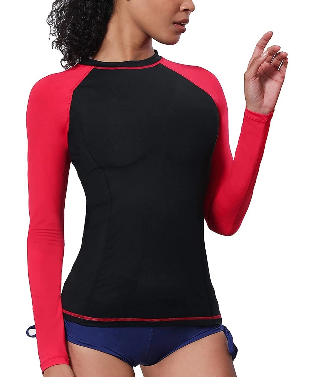 Rash Guards Long/Short Sleeve Rashguard for Women UPF 50+ Sun Protection Swim Shirts Swimsuit Swim Top Surfing Swimwear - Col...