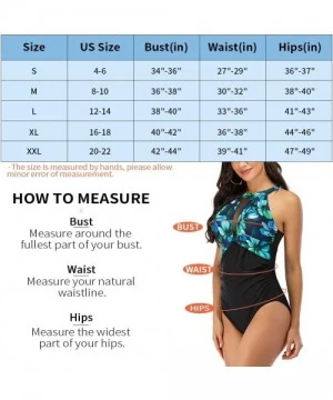 One-Pieces One Piece Bathing Suits for Women Swimsuits Tummy Control Ruched Sexy Slimming Swimwear Monokini High Neck Mesh - ...