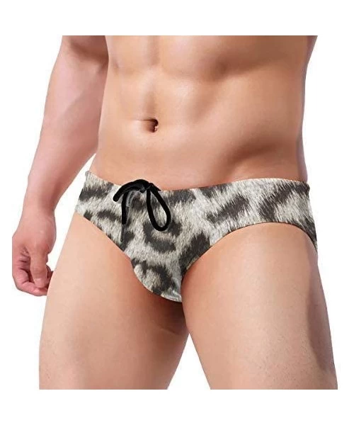 Briefs Leopard Spots Large Mens Swim Briefs Drawstring Bikini Sport Swimsuit - Multi2 - CO19CYQZLHH