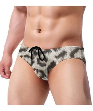 Briefs Leopard Spots Large Mens Swim Briefs Drawstring Bikini Sport Swimsuit - Multi2 - CO19CYQZLHH