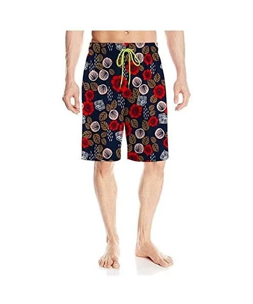 Trunks 3D Print Flowers Floral Men Swim Trunks Quick Dry Beach Shorts with Mesh Lining Fashion Swimwear Shorts - Flowers Flor...