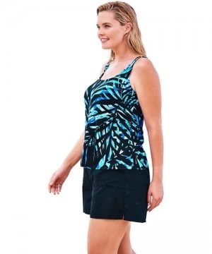 Tankinis Women's Plus Size Classic Tankini Top - Black Dots (2152) - CE195SEKSWI