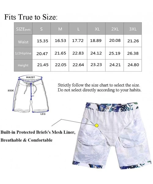 Board Shorts Men's Swim Trunks Quick Dry Bathing Suits Sur Beach Holiday Party Board Shorts with Mesh Lining - Color 16 - C61...