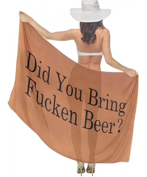 Cover-Ups Women Girl Beach Bikini Cover Up Chiffon Sarong Fashion Scarf Shawl Wrap - Did You Bring Fucken Beer - CC190HI60KI