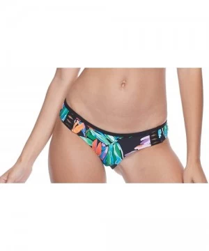 Bottoms Women's Rebel Bikini Bottom Swimsuit with Front Strappy Detail - Flamingo Print - CK18ZQC65RK