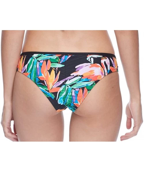 Bottoms Women's Rebel Bikini Bottom Swimsuit with Front Strappy Detail - Flamingo Print - CK18ZQC65RK