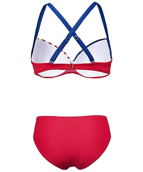 Sets Independence Day Bikini Set 4th of July Two Piece Bikini Swimsuit Swimwear for Women Girls Beachwear - Red - CR199UTGL4M