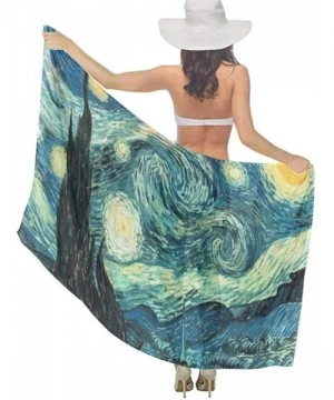 Cover-Ups Women Fahion Swimsuit Bikini Cover Up Sarong- Party Wedding Shawl Wrap - Van Gogh Starry Night - CH19C6NHKE0