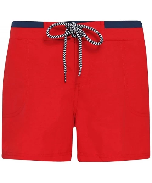 One-Pieces Womens/Ladies Swim Shorts - Red/Navy - CS18E6ODCTA