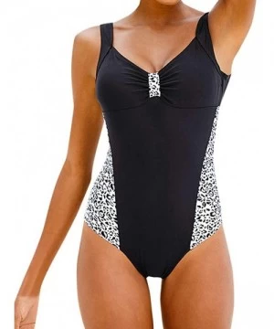 Sets Women One-Pieces Leopard Zebra Print High Waist Push-up V-Neck Sling Beachwear Bikini - White - CP18R3208AR