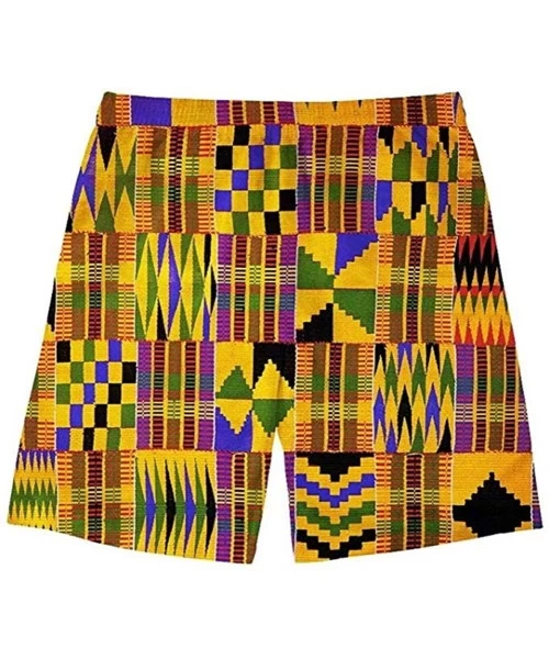 Board Shorts Men's Quick Dry Swim Trunks Tropical Hawaiian Board Shorts with Mesh Lining Bathing Suits - African Ethnic - CW1...