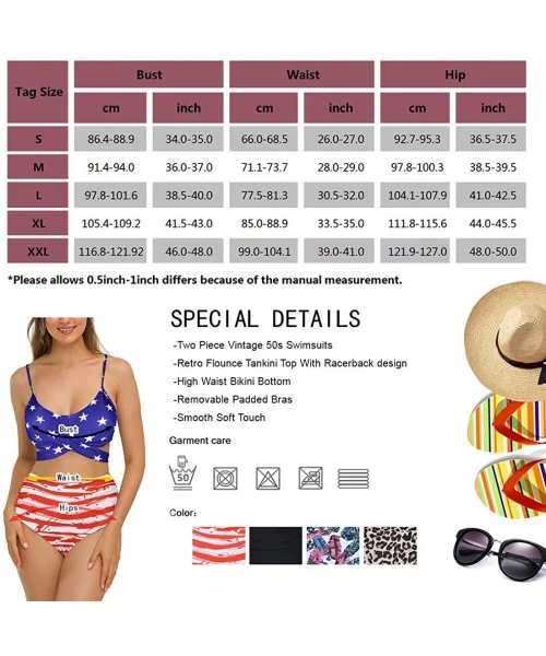 Sets Womens Bikini Set Criss Cross Swimwear Tops Two Piece High Waisted Swimsuits Bathing Suits - A-flag - CC19CCAT9IA