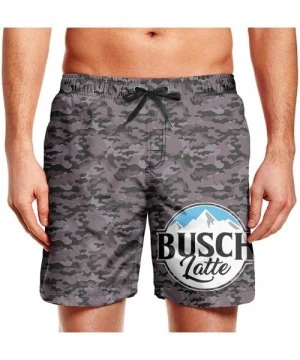 Board Shorts Men Medium Length Busch-Beer-Pole- Men's Swimwear Trunks Sports with Pockets Beach Shorts - Busch Light Busch-1 ...